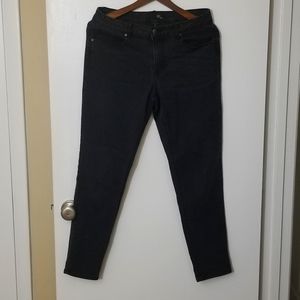 1822 Denim Black Stretch Skinny Jeans, Size 12
